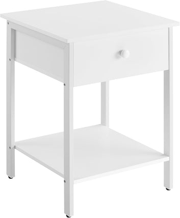 Bedside Table, Side Table with Drawer and Shelf, Nightstand, End Table, 40 x 40 x 55 cm