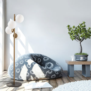 Mid-Century Floor Lamp with Frosted Globes - Karrari