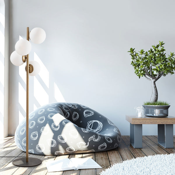 Mid-Century Floor Lamp with Frosted Globes - Karrari
