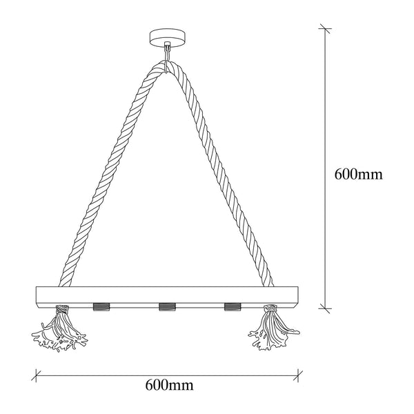 Rustic Rope Pendant Light – 3-Light - Karrari