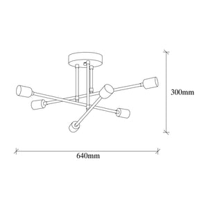 6-Light Globe Sputnik Ceiling Lamp - Karrari