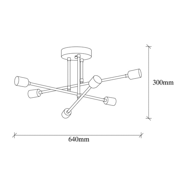 6-Light Globe Sputnik Ceiling Lamp - Karrari