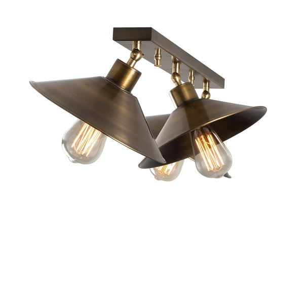 Antique Adjustable Brass 3-Light Ceiling Bar - Karrari