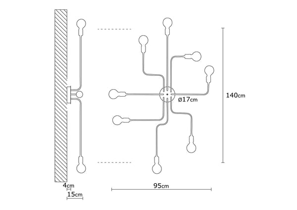 Adjustable Black Spider Ceiling Light - Karrari