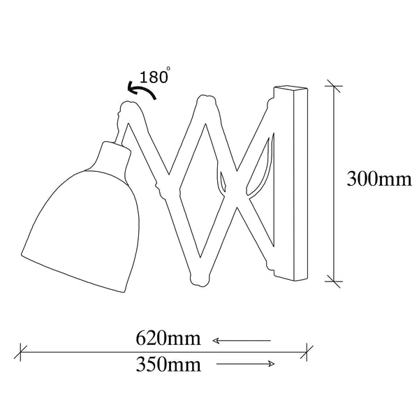 Adjustable Scissor Wall Sconce – Vintage Style - Karrari