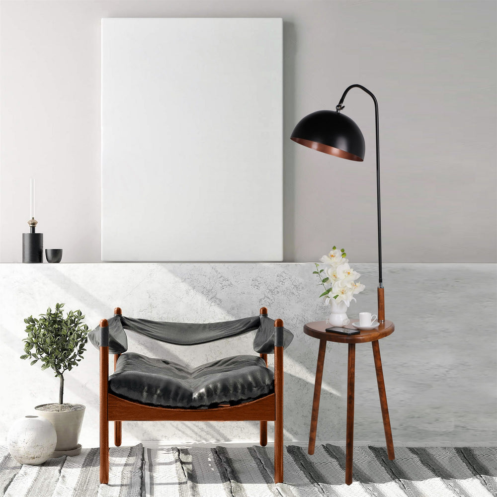 Storage Shelf Floor Lamp - Black & Copper (130cm) - Karrari