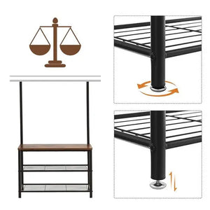 Clothes Rack with Seat & Shoe Storage