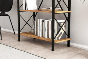 Industrial 5-Tier Tall Bookshelf | Wide Architectural Display - Karrari