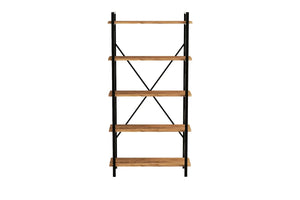 Industrial 5-Tier Tall Bookshelf | Wide Architectural Display - Karrari