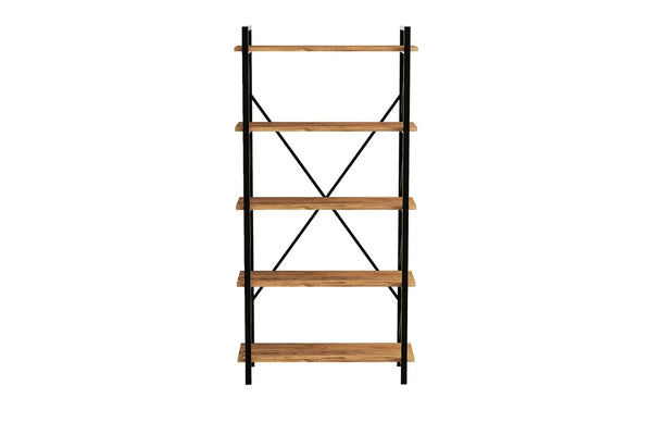 Industrial 5-Tier Tall Bookshelf | Wide Architectural Display - Karrari
