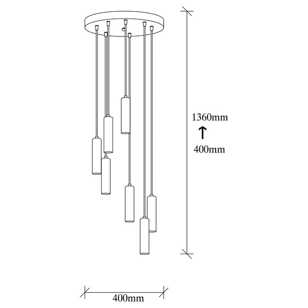 7-Light Hanging Pendant Chandelier - Karrari