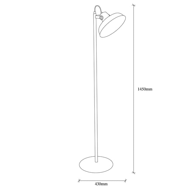 Metal Floor Lamp – Yellow Interior (145cm) - Karrari