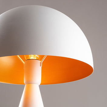 Modern Metal Mushroom Table Lamp – White