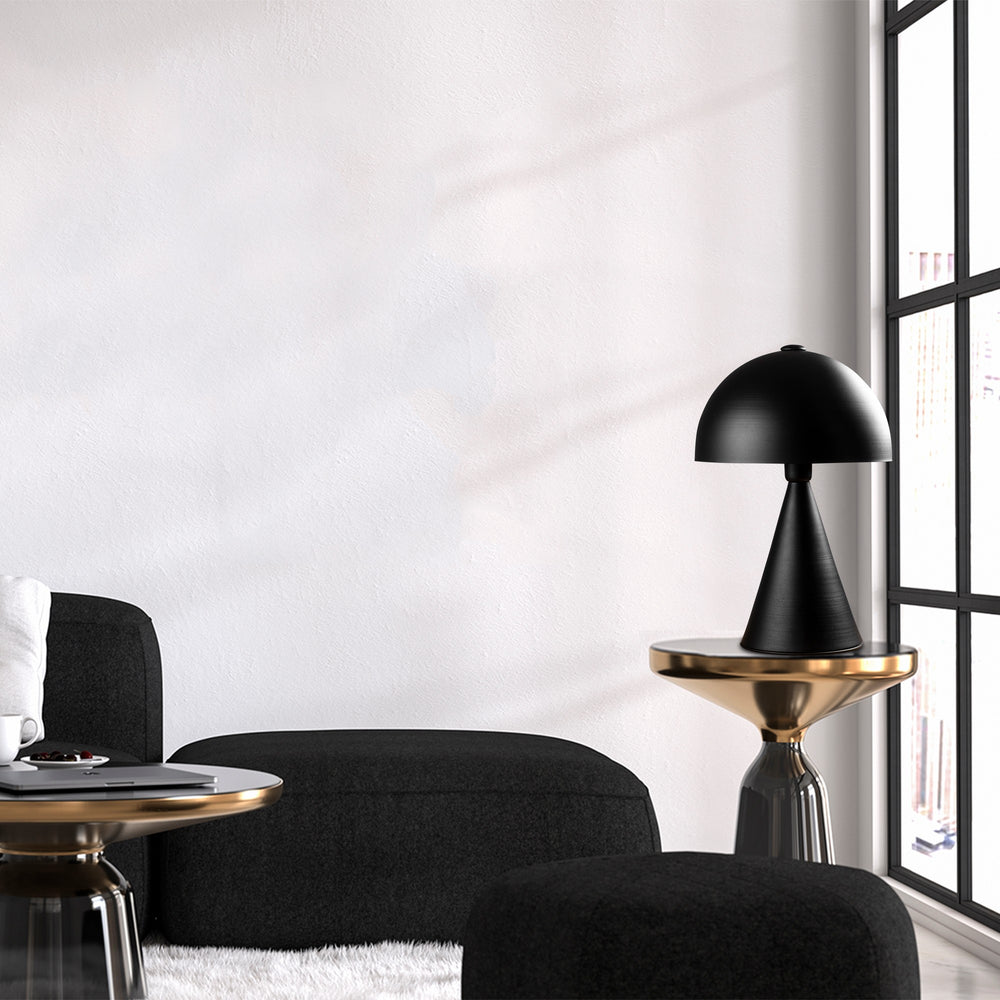 Metal Mushroom Table Lamp – Black - Karrari