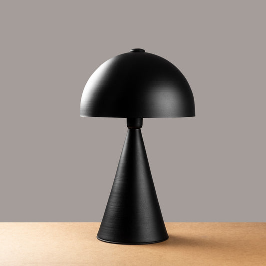 Modern Metal Mushroom Table Lamp – Black