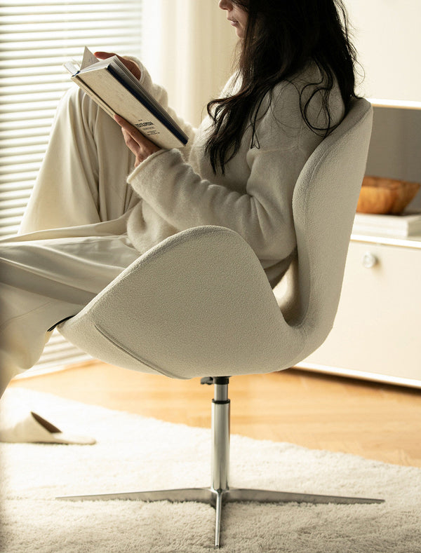 Modern Teddy Fabric Swivel Barstool - Karrari