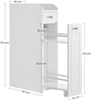 Narrow Bathroom Cabinet with Drawers - Karrari