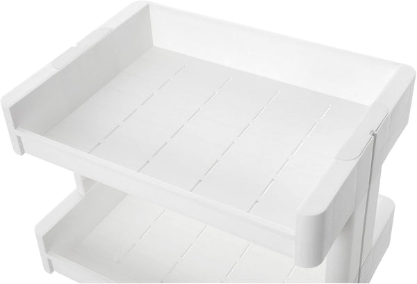 3-Tier Plastic Rolling Storage Cart with Wheels, White - Karrari