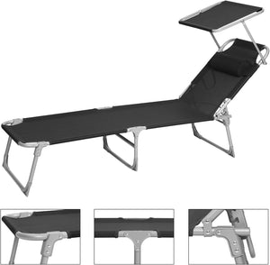 Adjustable Sun Lounger, Lightweight & Foldable