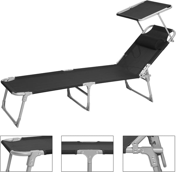 Adjustable Sun Lounger, Lightweight & Foldable