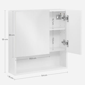Wall-Mounted Bathroom Cabinet - Mirror & Glossy Door