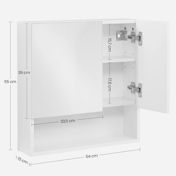 Wall-Mounted Bathroom Cabinet - Mirror & Glossy Door