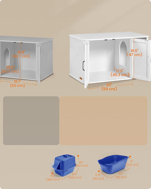 Cat Litter Box Cabinet with Double Doors - Karrari