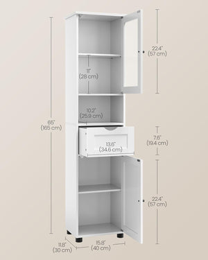 Freestanding Bathroom Cabinet with Glass Door - Karrari