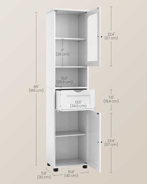 Freestanding Bathroom Cabinet with Glass Door - Karrari