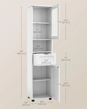 Freestanding Bathroom Cabinet with Glass Door