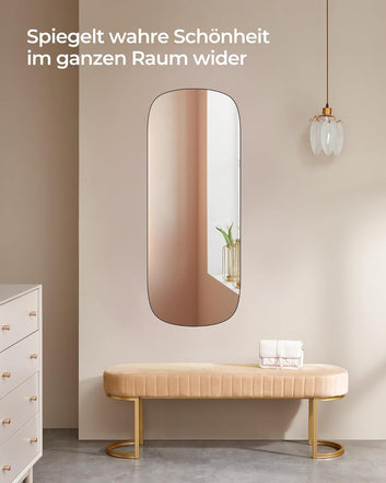 Mirror, Wall Mirror, Curved Corner, Full Body Mirror, Mirror for Door, Frameless