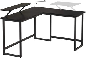 Desk L-shaped Computer Desk with Movable Monitor Mount - Karrari