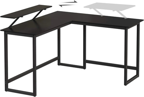 L-Shaped Desk with Screen Stand