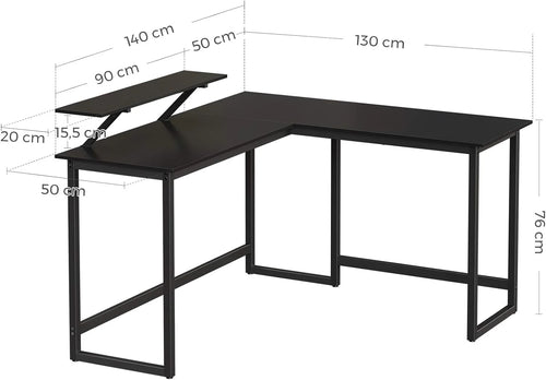 L-Shaped Desk with Screen Stand