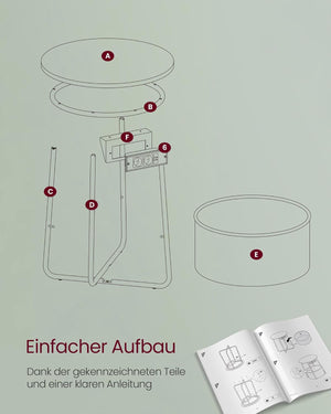 Side Table with Socket & Basket - Karrari