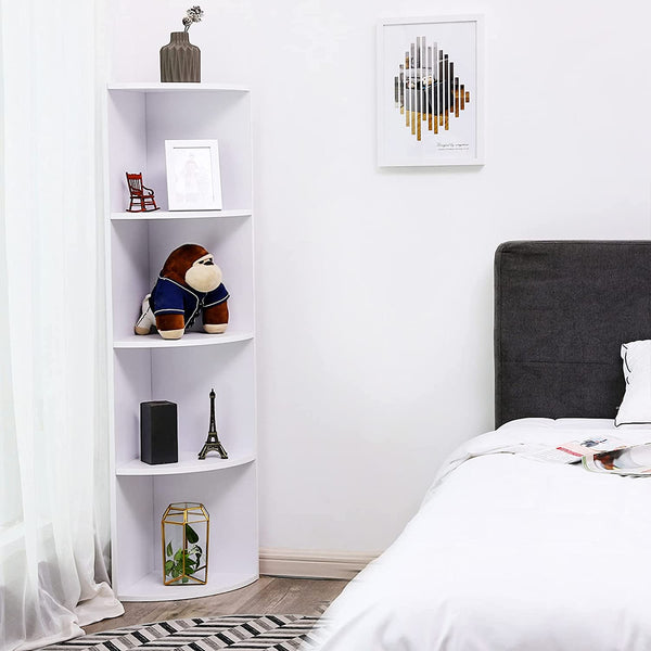 4-Tier Wooden Corner Bookcase - Karrari