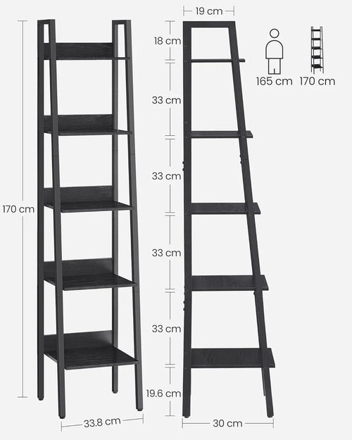 5-Tier Slim Bookshelf