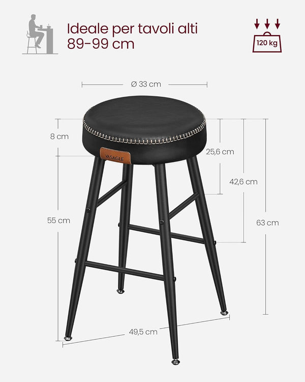 Set of 2 Backless Bar Stools - Karrari