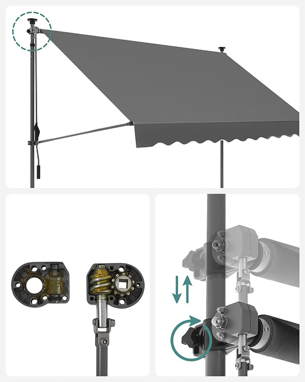 Balcony Awning - Adjustable Sun Shade with Crank Handle - Karrari