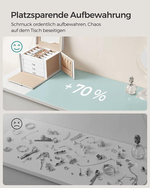 4-Level Jewellery Box with Mirror, Lock & 3 Drawers - Karrari
