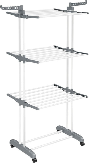 Large 4-Tier Foldable Clothes Airer – Stainless Steel - Karrari