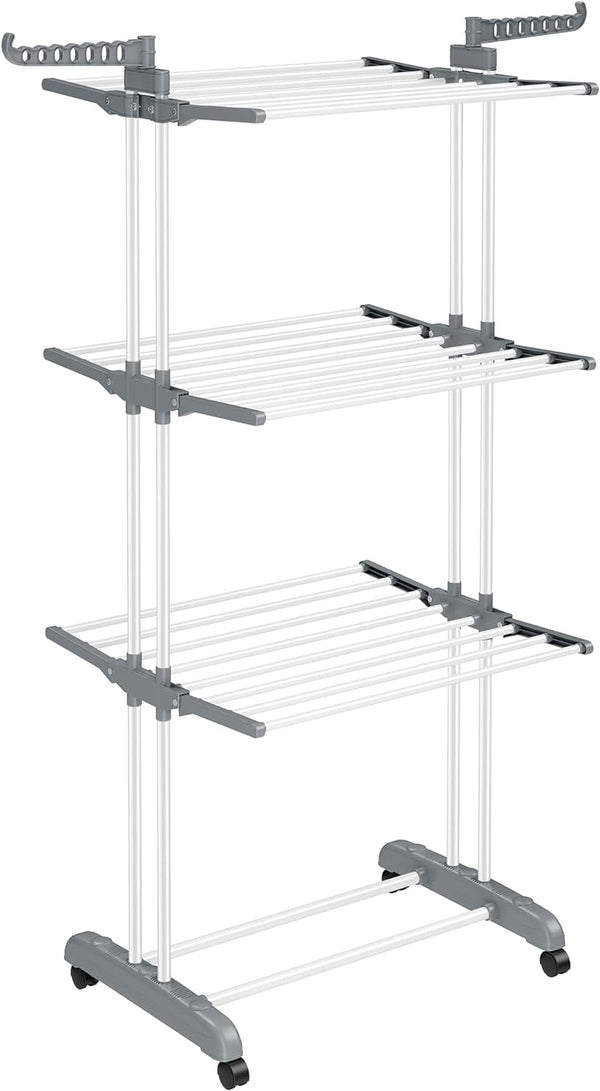 Large 4-Tier Foldable Clothes Airer – Stainless Steel - Karrari