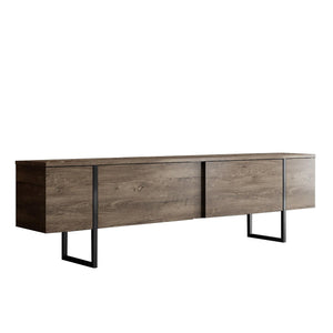 Modern Industrial TV Unit – Walnut-Black - Karrari