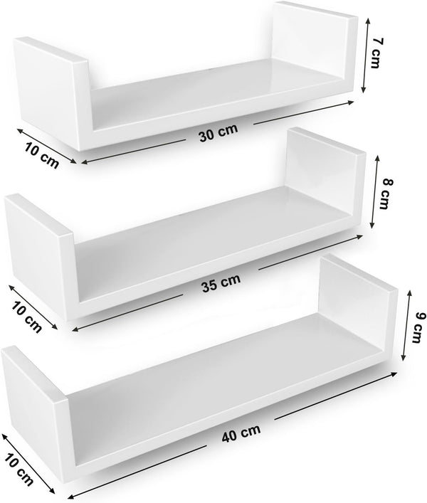 Set of 3 Floating Wall Shelves - Karrari