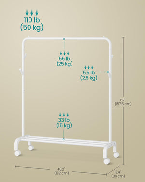 Clothes Rail, Clothes Rack, Heavy-Duty Metal Frame