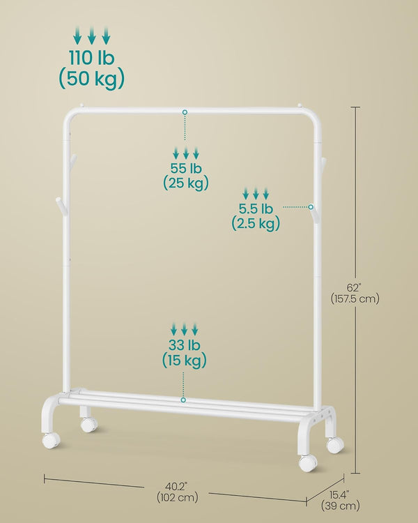 Clothes Rail, Clothes Rack, Heavy-Duty Metal Frame