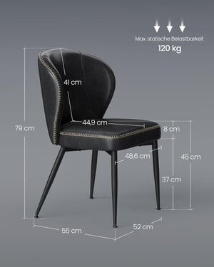 Mid-Century Faux Leather Dining Chairs (set of 2) - Karrari