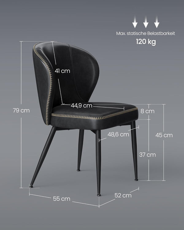 Mid-Century Faux Leather Dining Chairs (set of 2) - Karrari