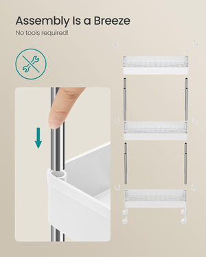 3-Tier Rolling Storage Cart with Wheels
