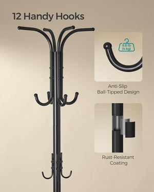 Coat Rack - Umbrella Holder, 12 Hooks - Karrari